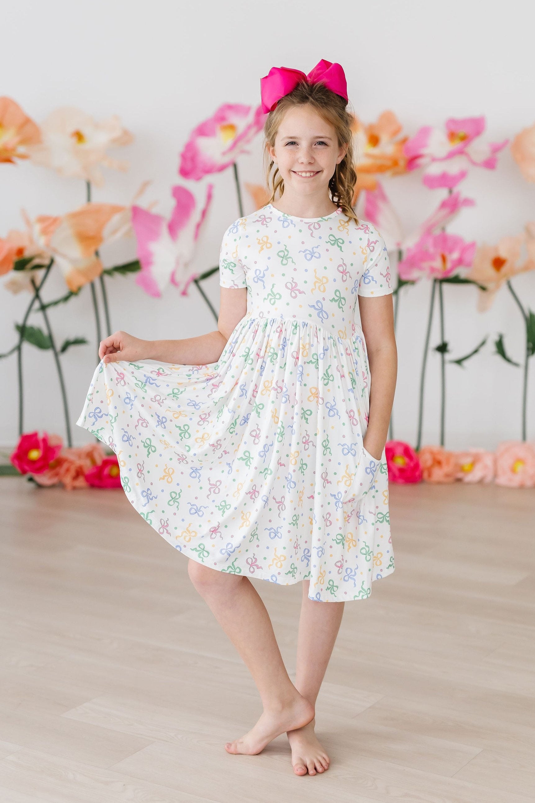 SALE Tied in Love S/S Pocket Twirl Dress-Mila & Rose ®