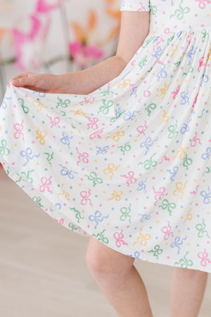 Tied in Love S/S Pocket Twirl Dress-Mila & Rose ®
