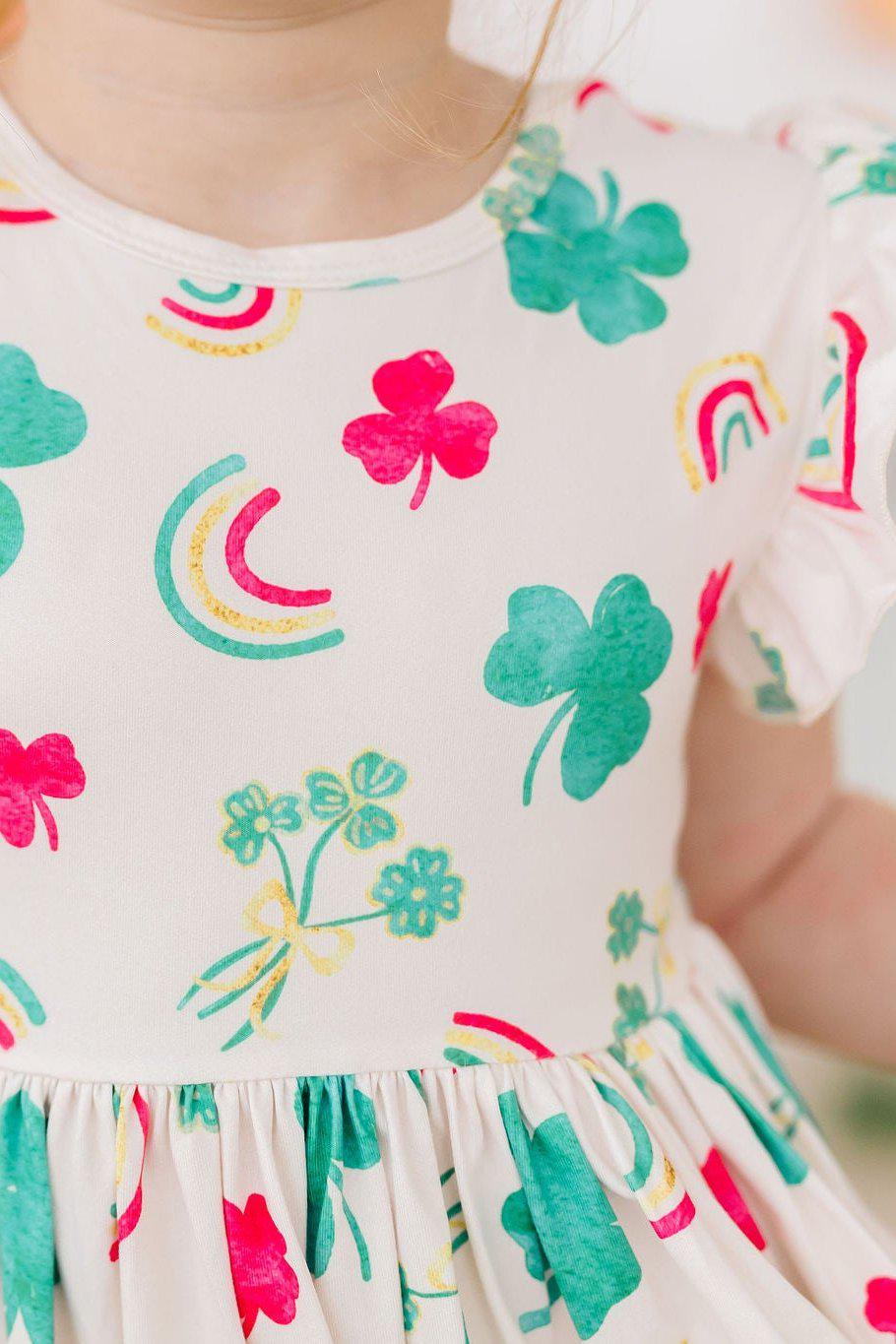 (V) Top of the Mornin' Flutter Sleeve Twirl Dress-Mila & Rose ®