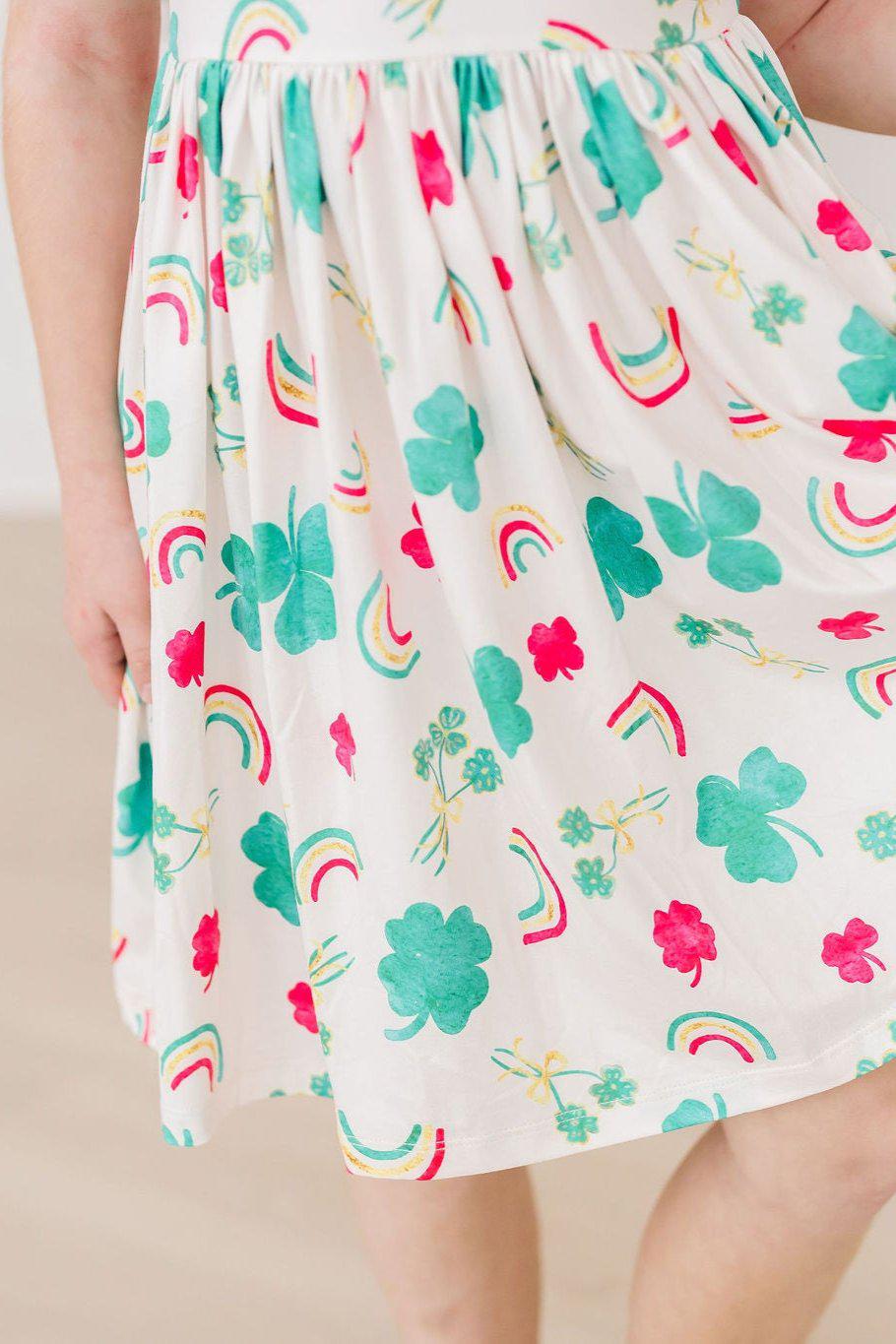 (V) Top of the Mornin' Flutter Sleeve Twirl Dress-Mila & Rose ®