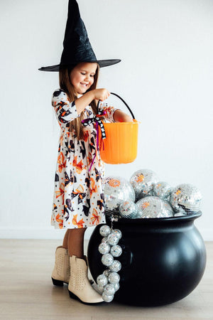 Trick or Twirl 3/4 Sleeve Pocket Twirl Dress-Mila & Rose ®