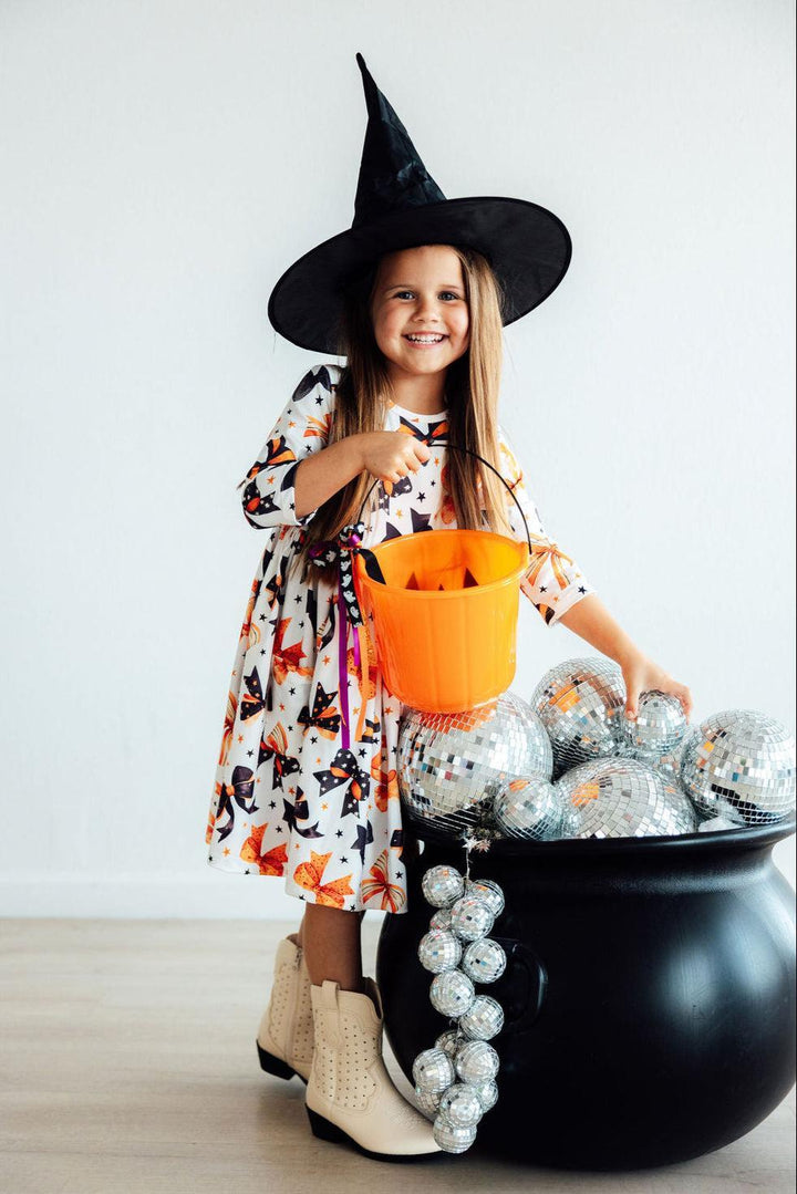 Trick or Twirl 3/4 Sleeve Pocket Twirl Dress-Mila & Rose ®
