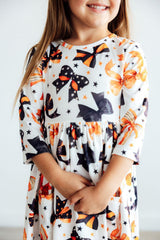 Trick or Twirl 3/4 Sleeve Pocket Twirl Dress-Mila & Rose ®
