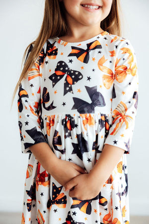 Trick or Twirl 3/4 Sleeve Pocket Twirl Dress-Mila & Rose ®