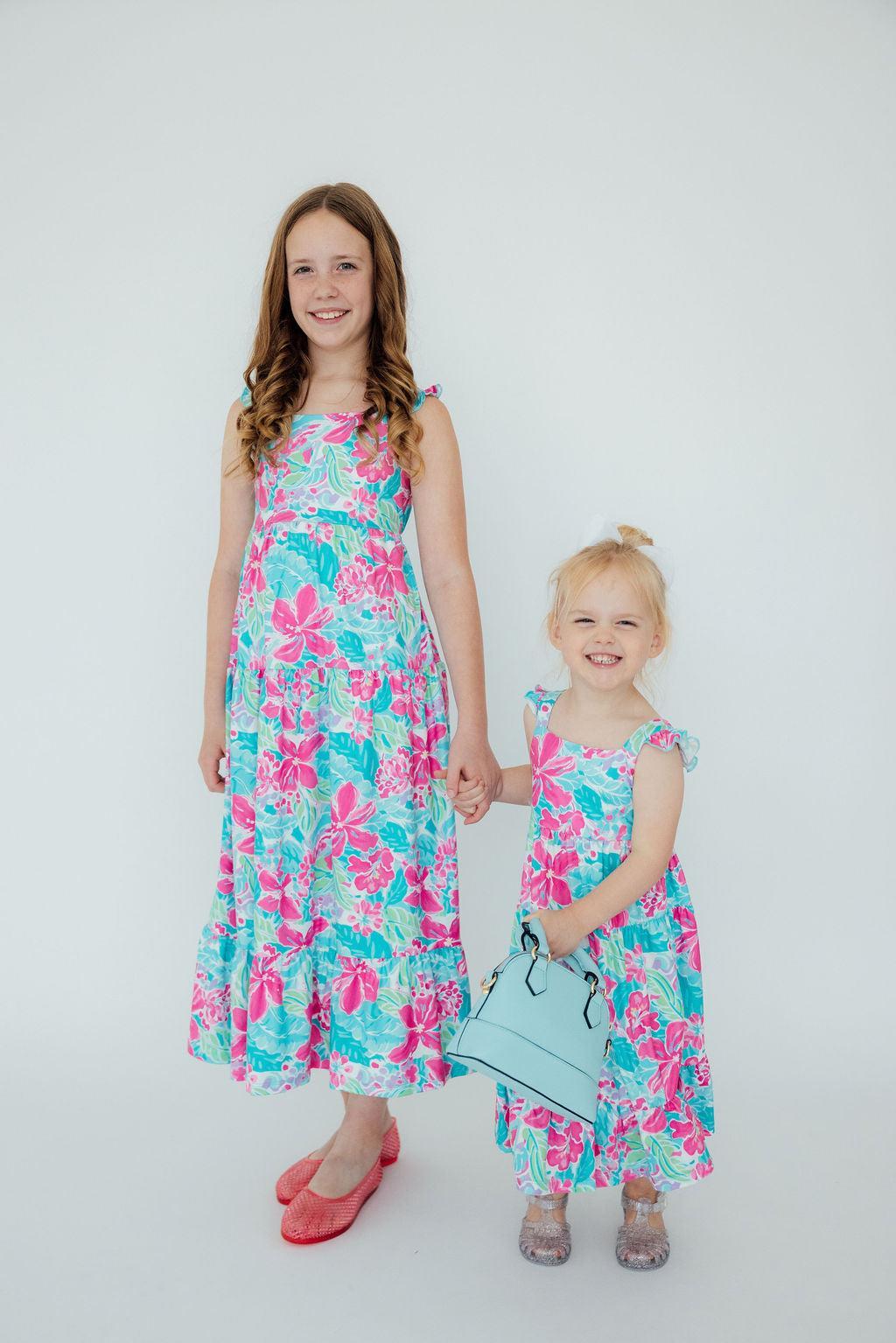 Girls' Tropical Punch Ruffle Maxi Dress Size: 4T Toddler By Mila & Rose Girls' Tropical Punch Ruffle Maxi Dress Size: 4T Toddler By Mila & Rose