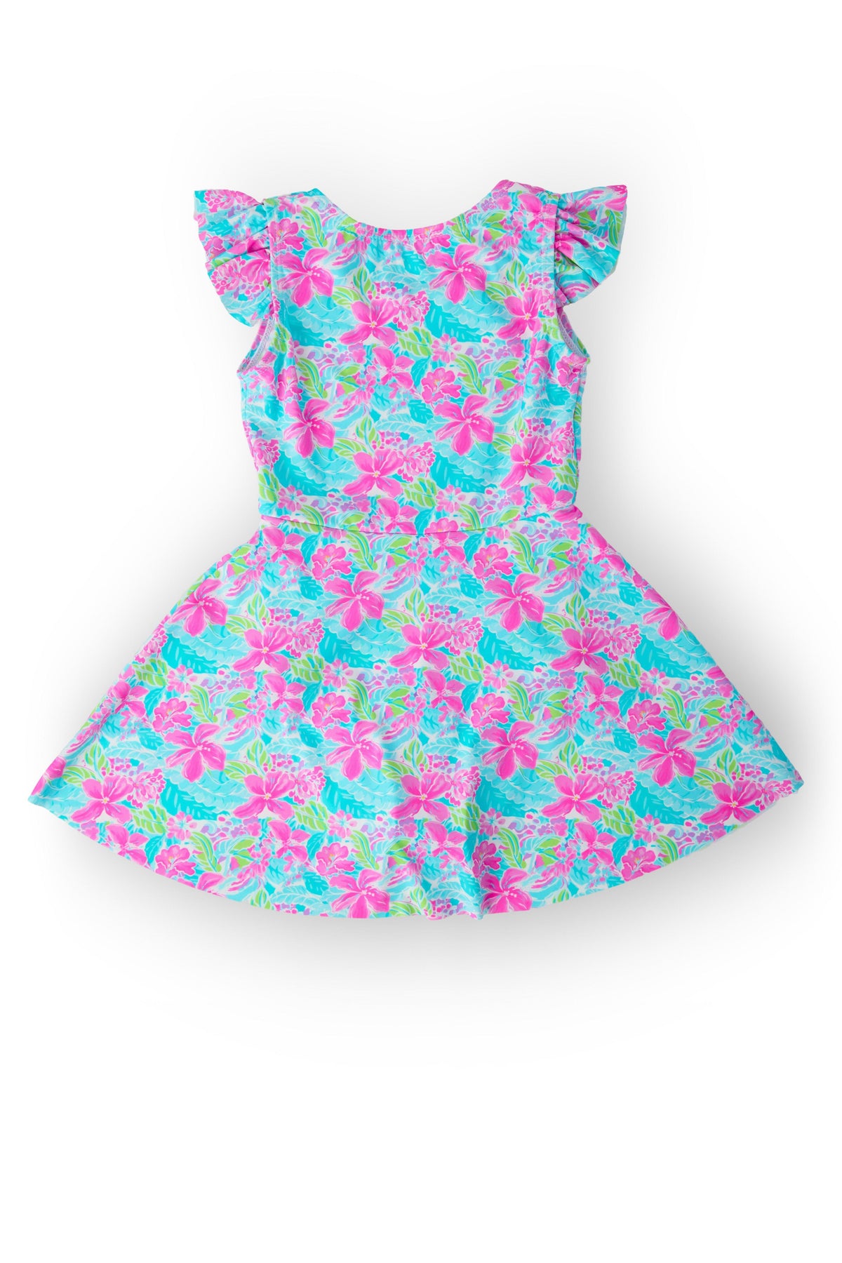 Tropical Punch Flutter Sleeve Twirl Swimsuit-Mila & Rose ®