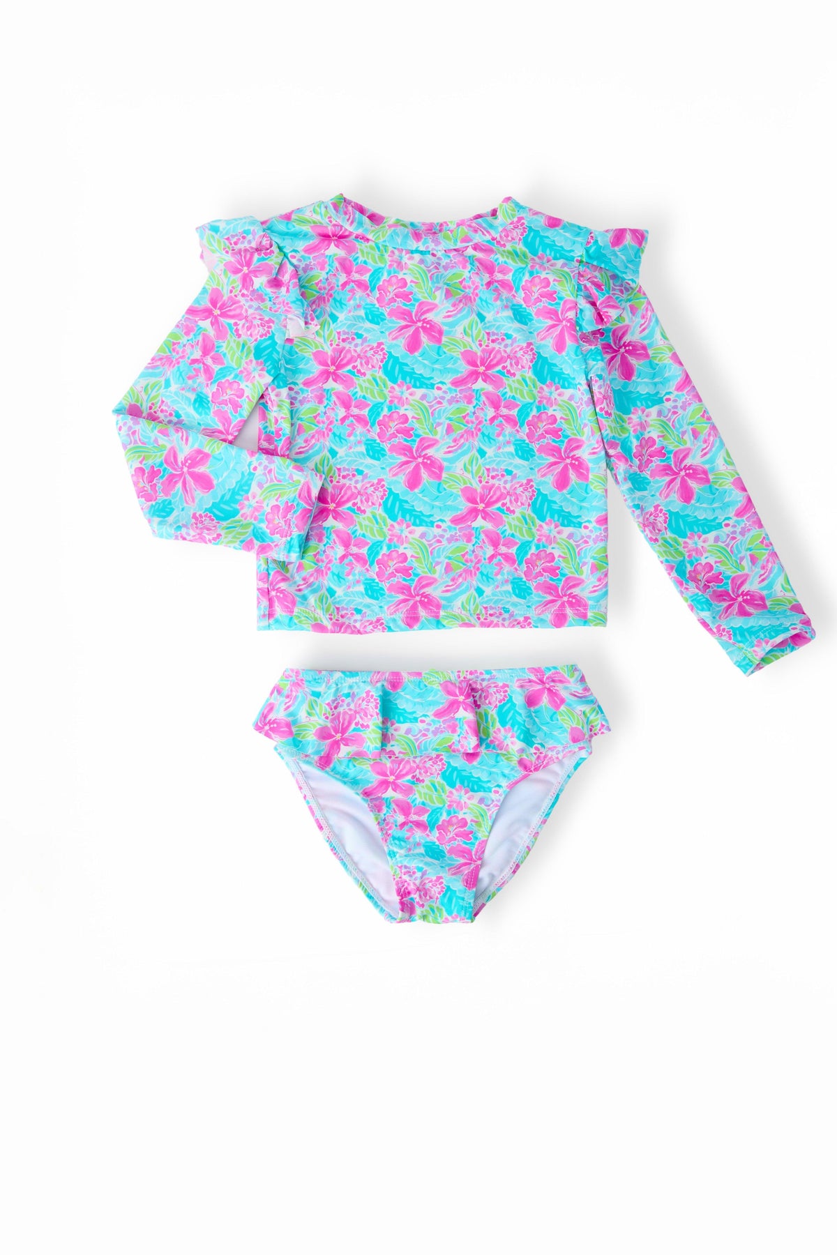 Tropical Punch L/S Flutter Rashguard Swimsuit Set-Mila & Rose ®