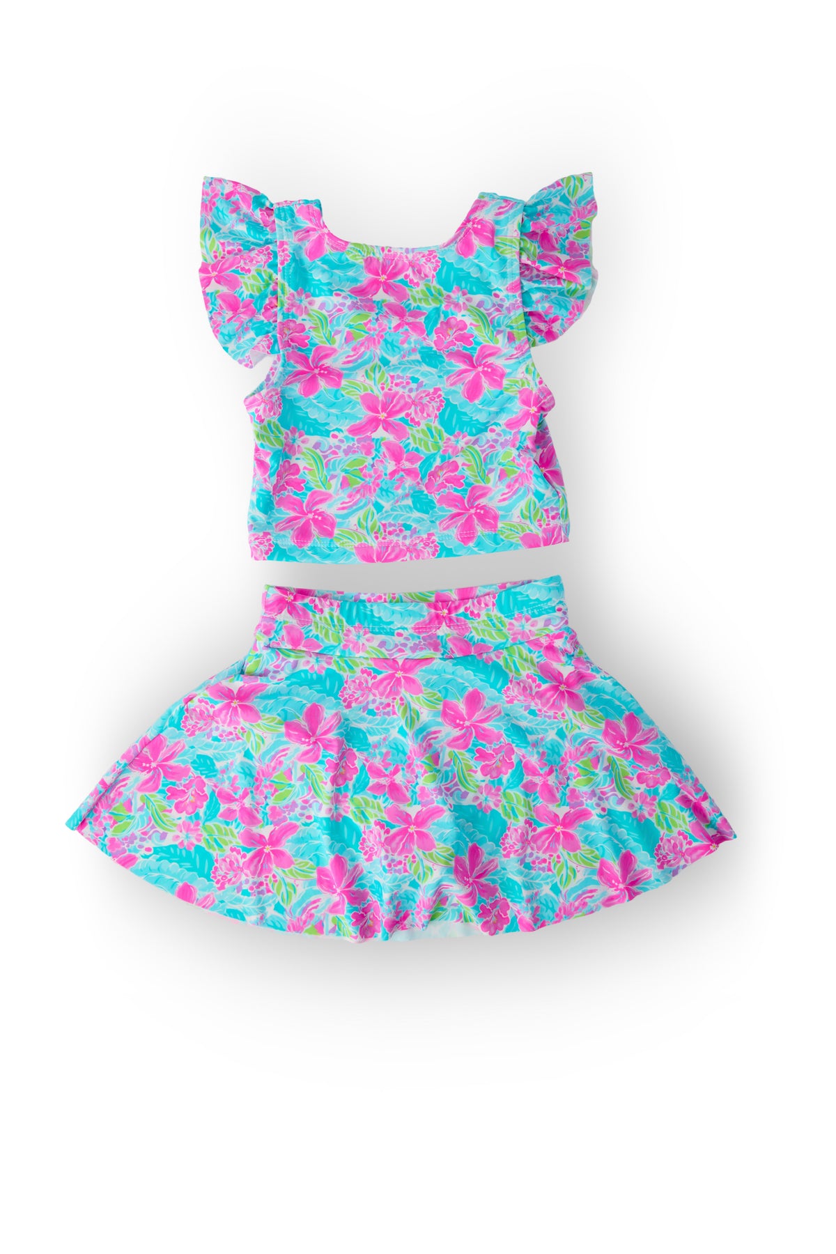 Tropical Punch Flutter Sleeve Twirl-kini Swimsuit Set-Mila & Rose ®