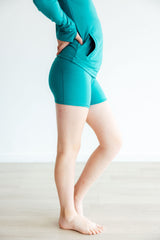 SALE Turbo Teal Active Shorty Shorts-Mila & Rose ®