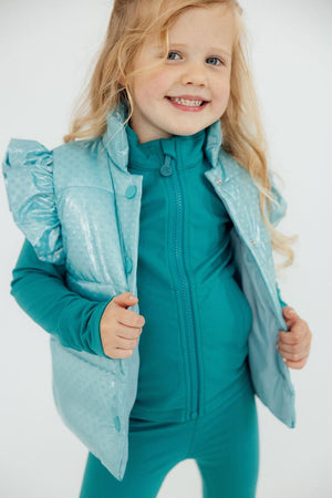 Turquoise Dot Puffer Vest-Mila & Rose ®