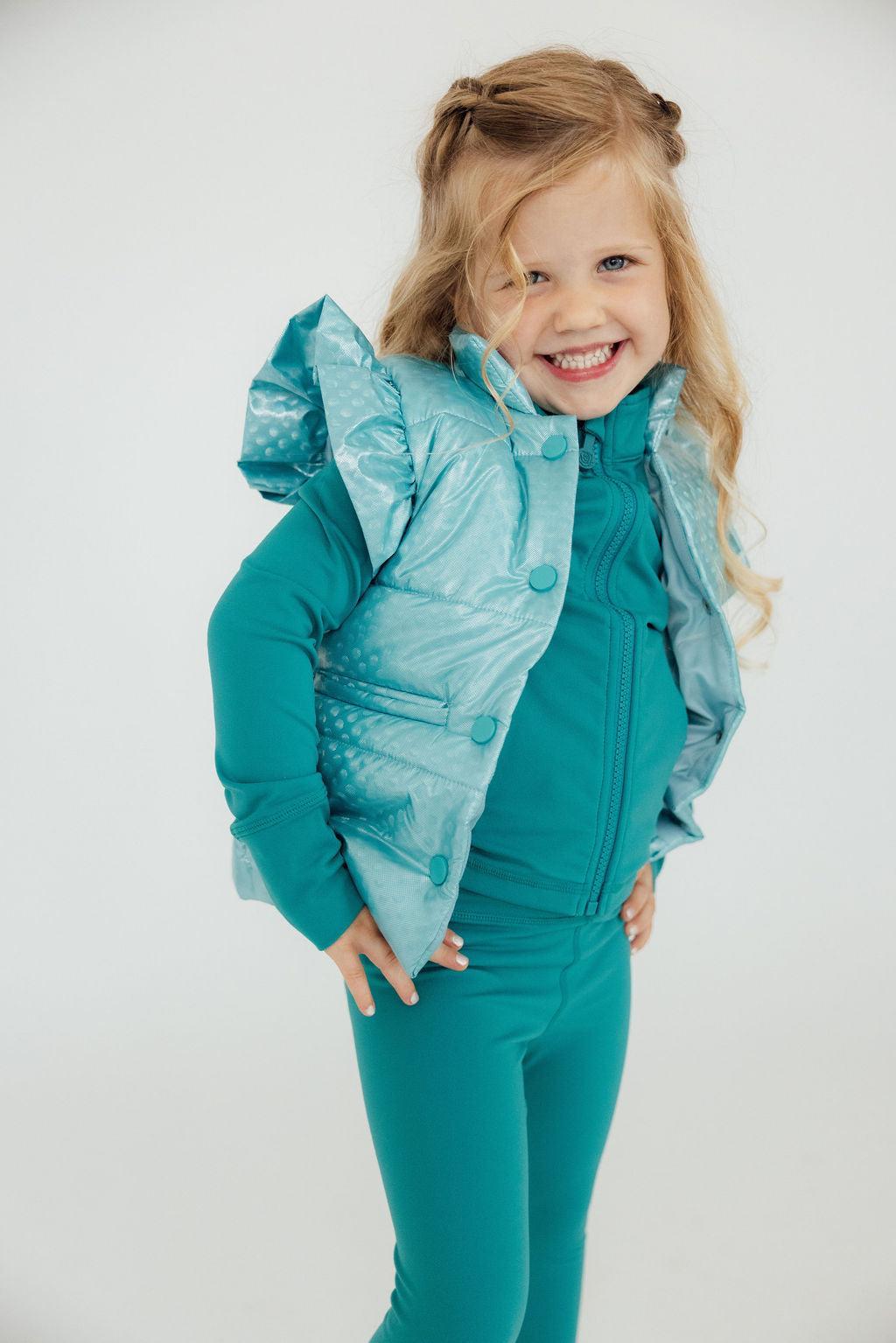Turquoise Dot Puffer Vest-Mila & Rose ®