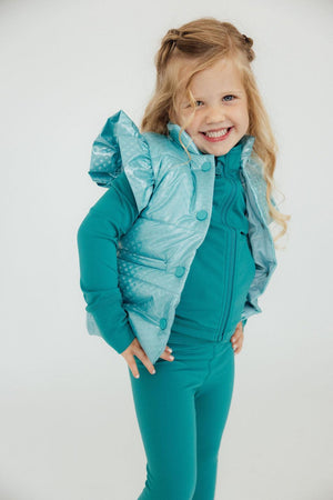 Turquoise Dot Puffer Vest-Mila & Rose ®