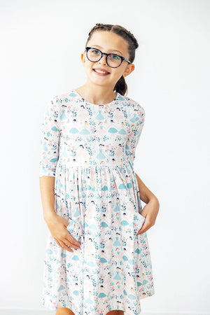 Twinkle Toes 3/4 Sleeve Pocket Twirl Dress-Mila & Rose ®