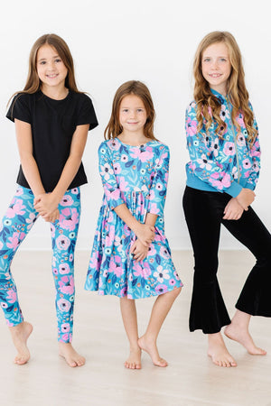 Twirling in Teal Satin Jacket-Mila & Rose ®
