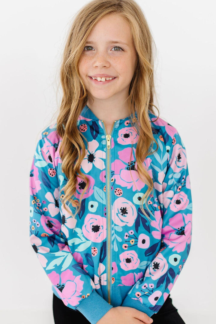 Twirling in Teal Satin Jacket-Mila & Rose ®