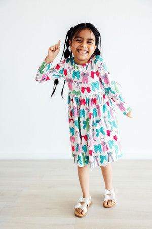 Twirls & Ties L/S Pocket Twirl Dress-Mila & Rose ®