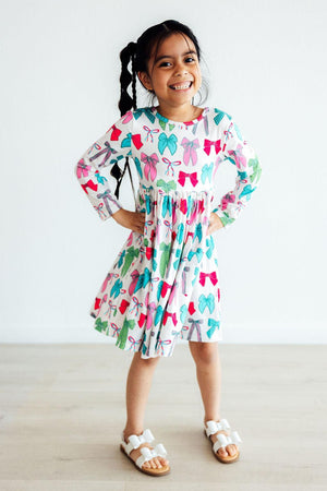 Twirls & Ties L/S Pocket Twirl Dress-Mila & Rose ®