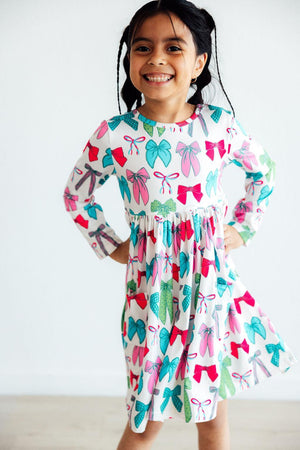 Twirls & Ties L/S Pocket Twirl Dress-Mila & Rose ®