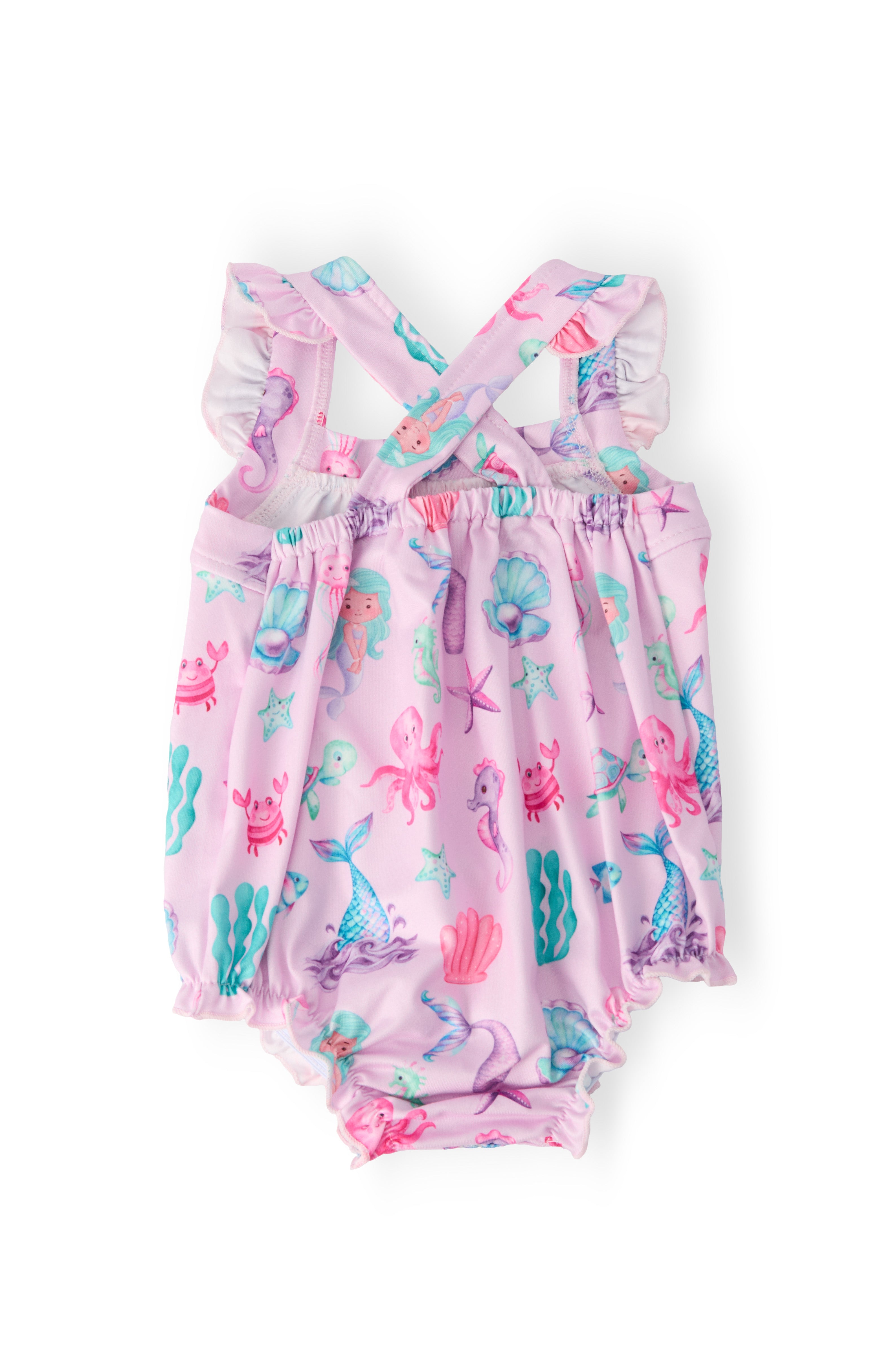 Under the Sea Ruffle Cross Back Romper-Mila & Rose ®