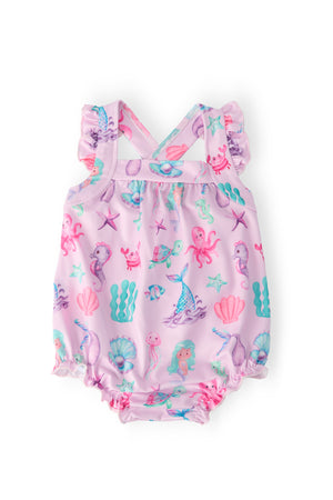 Under the Sea Ruffle Cross Back Romper-Mila & Rose ®