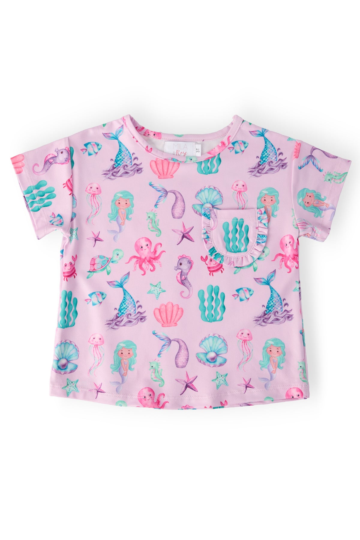 Under the Sea Ruffle Pocket Tee-Mila & Rose ®