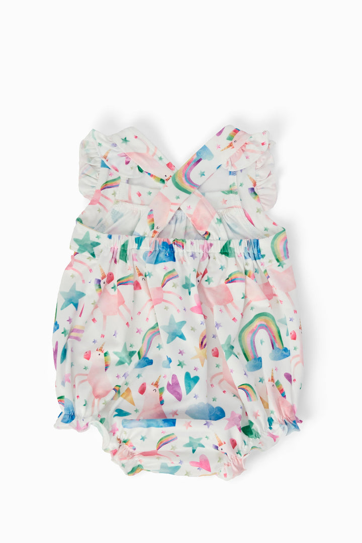 SALE Unicorn Kisses Ruffle Cross Back Romper-Mila & Rose ®