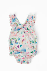 SALE Unicorn Kisses Ruffle Cross Back Romper-Mila & Rose ®