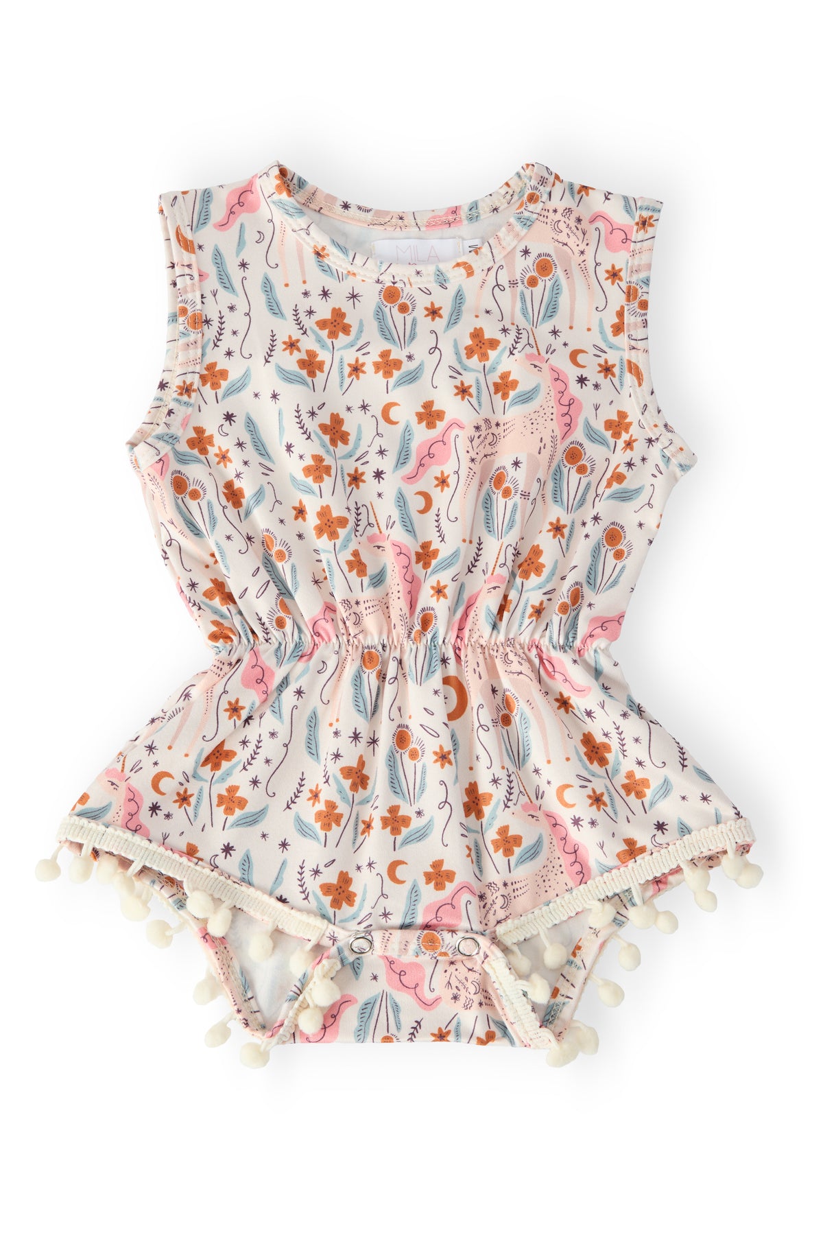 Unicorn Soiree Pom Pom Romper-Mila & Rose ®
