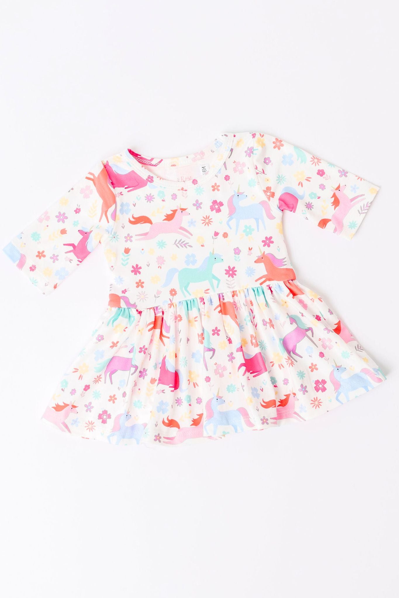 Unicorn Wish 3/4 Sleeve Twirl Bodysuit-Mila & Rose ®