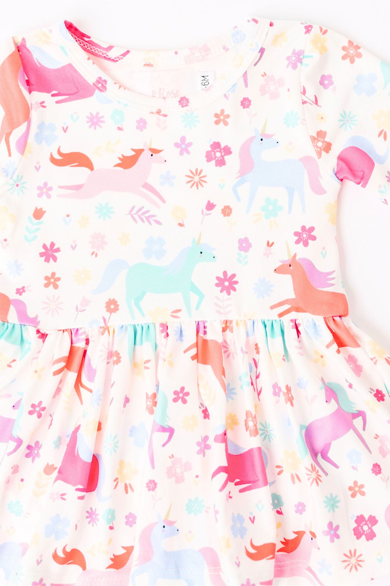 Unicorn Wish 3/4 Sleeve Twirl Bodysuit-Mila & Rose ®