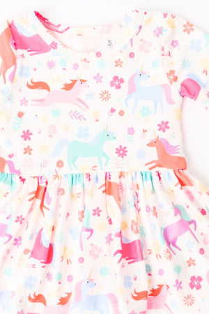 Unicorn Wish 3/4 Sleeve Twirl Bodysuit-Mila & Rose ®