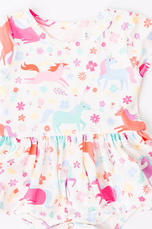 Unicorn Wish 3/4 Sleeve Twirl Bodysuit-Mila & Rose ®