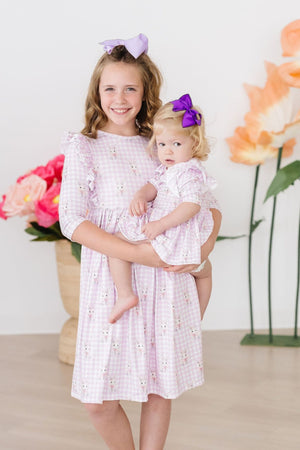 (V) Baby Bunnies 3/4 Sleeve Ruffle Twirl Dress-Mila & Rose ®