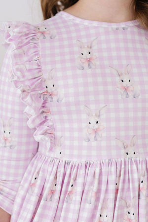 (V) Baby Bunnies 3/4 Sleeve Ruffle Twirl Dress-Mila & Rose ®