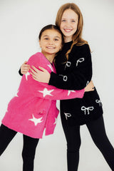 Bright Pink/Coconut Star Cozy Cardigan-Mila & Rose ®