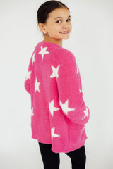 Bright Pink/Coconut Star Cozy Cardigan-Mila & Rose ®