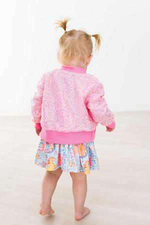 (V) Bubblegum Pink Sequin Jacket-Mila & Rose ®