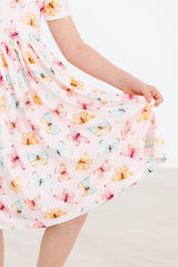 (V) Butterfly Kisses S/S Pocket Twirl Dress-Mila & Rose ®