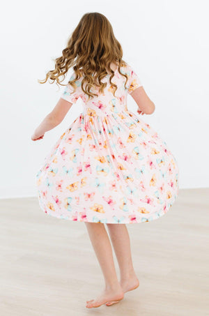 (V) Butterfly Kisses S/S Pocket Twirl Dress-Mila & Rose ®