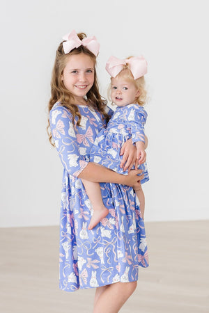 (V) Hop, Skip & Twirl 3/4 Sleeve Pocket Twirl Dress-Mila & Rose ®