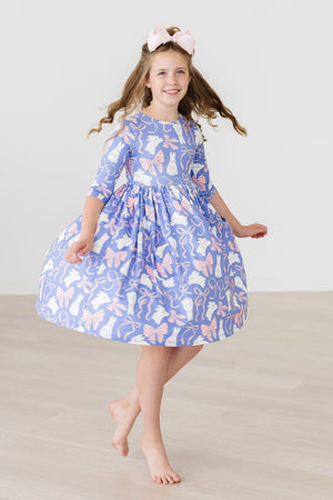(V) Hop, Skip & Twirl 3/4 Sleeve Pocket Twirl Dress-Mila & Rose ®