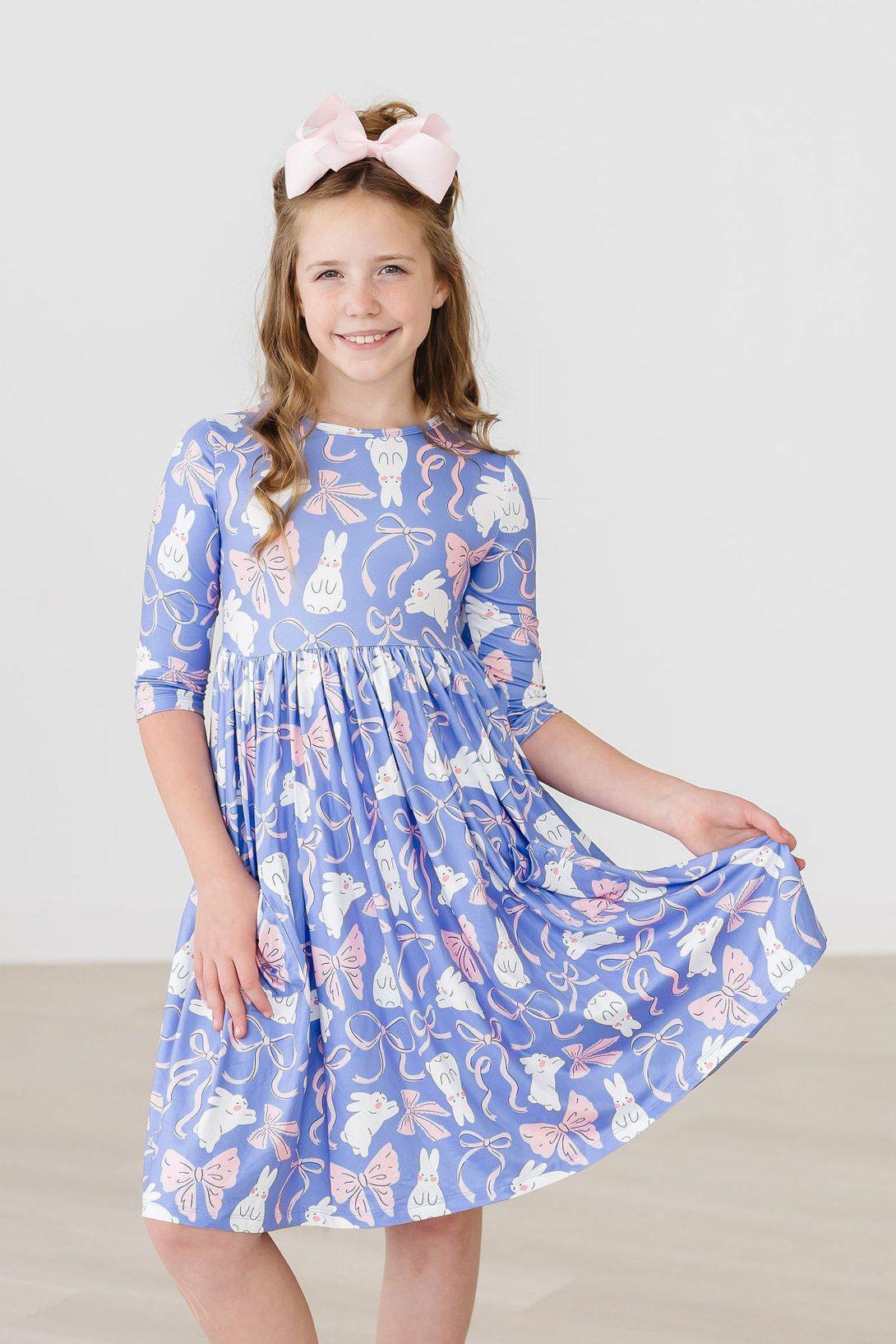 3/4 Sleeve Girls Twirl Dresses | Shop Girls Dresses & Dresses for