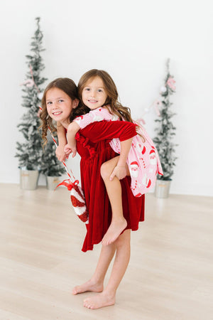 (V) Jingle Bells 3/4 Sleeve Pocket Twirl Dress-Mila & Rose ®