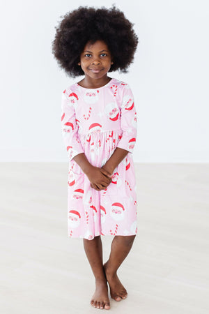 (V) Jingle Bells 3/4 Sleeve Pocket Twirl Dress-Mila & Rose ®