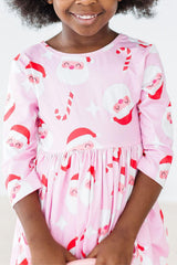 (V) Jingle Bells 3/4 Sleeve Pocket Twirl Dress-Mila & Rose ®