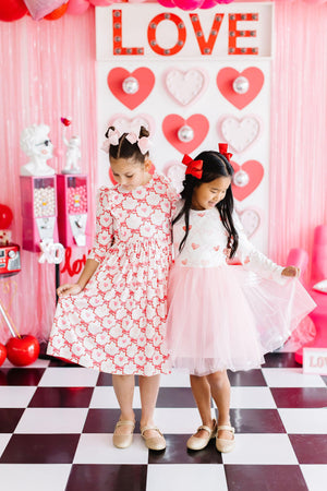 (V) Lovebug 3/4 Sleeve Ruffle Twirl Dress-Mila & Rose ®