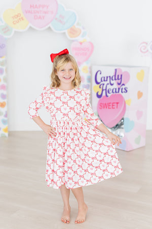 (V) Lovebug 3/4 Sleeve Ruffle Twirl Dress-Mila & Rose ®