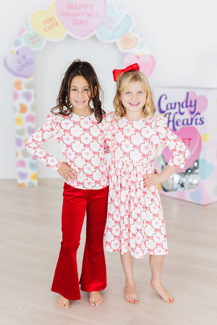 (V) Lovebug 3/4 Sleeve Ruffle Twirl Dress-Mila & Rose ®