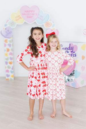 (V) Lovebug 3/4 Sleeve Ruffle Twirl Dress-Mila & Rose ®