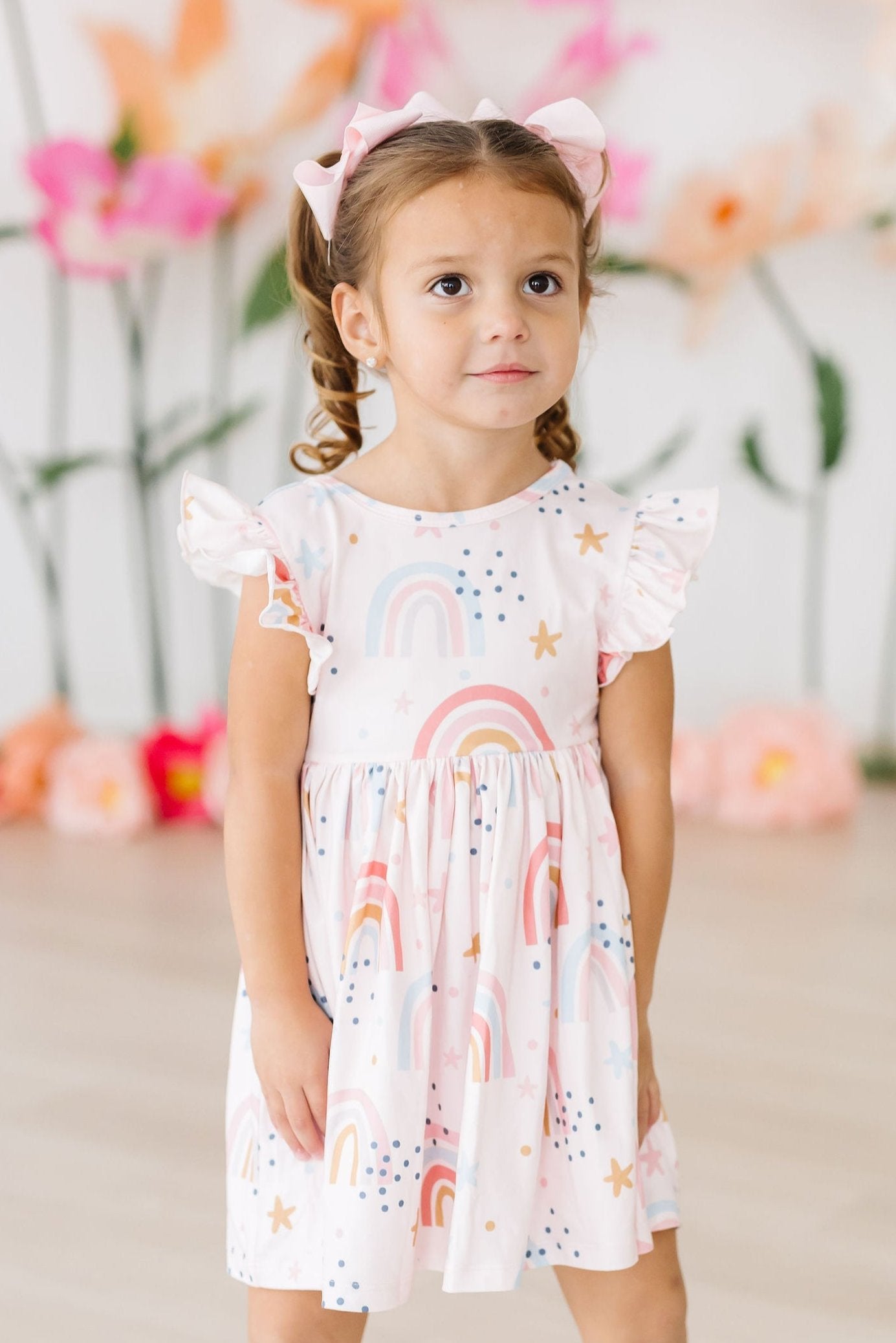 (V) Over the Rainbow Flutter Sleeve Twirl Dress-Mila & Rose ®